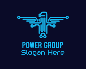 Blue Eagle Electrical Circuit Logo