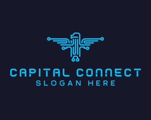 Blue Eagle Electrical Circuit logo design