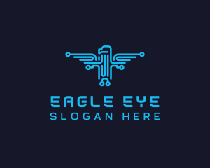 Blue Eagle Electrical Circuit logo design