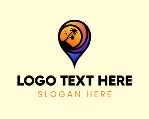 Location - Tropical Island Location PIn logo design