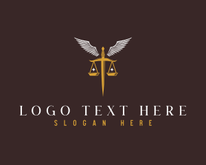 Law - Justice Scale Sword logo design