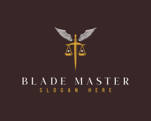 Sword - Justice Scale Sword logo design