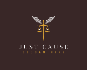 Justice Scale Sword logo design