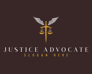 Prosecutor - Justice Scale Sword logo design