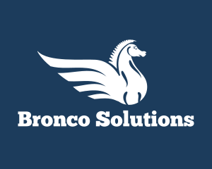 Bronco - Pegasus  Horse Wings logo design