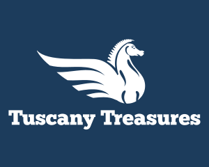 Tuscany - Pegasus  Horse Wings logo design