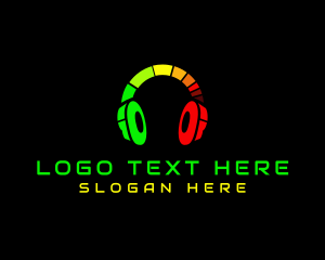 Record - DJ Headset Sound Rave logo design
