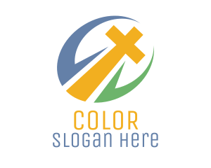 Colorful Cross Badge Logo