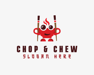 Bowls - Chopsticks Asian Bowl logo design