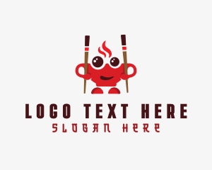 Nasi Lemak - Chopsticks Asian Bowl logo design