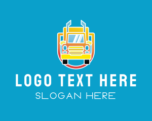 Haulage - Yellow Delivery Truck logo design