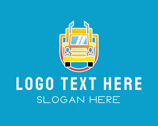 Transportation - Yellow Delivery Truck logo design