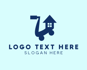 Leasing - House Shopping Cart logo design