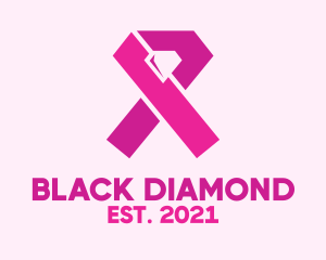 Pink Diamond Ribbon logo design