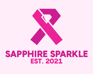 Pink Diamond Ribbon logo design