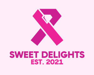 Pink Diamond Ribbon logo design