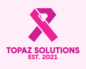Topaz - Pink Diamond Ribbon logo design