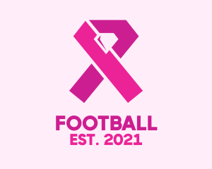Stylish - Pink Diamond Ribbon logo design