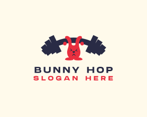 Bunny Fitness Weightlifting logo design