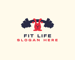 Bunny Fitness Weightlifting logo design