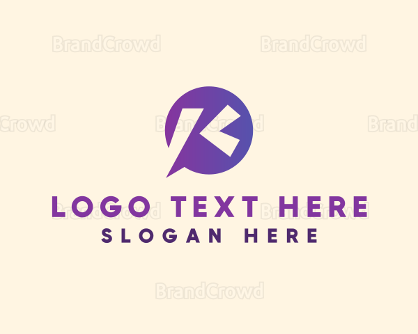 Chat Bubble Letter K Logo