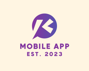 Telemarketing - Chat Bubble Letter K logo design
