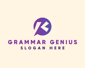 Grammar - Chat Bubble Letter K logo design