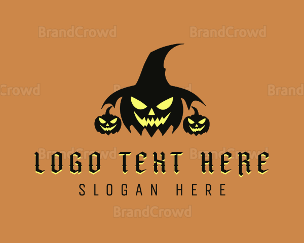 Scary Pumpkin Halloween Logo