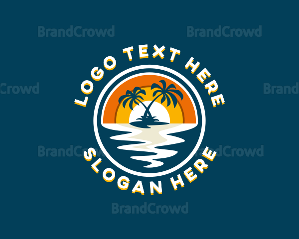 Island Vacation Beach Logo