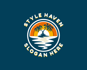 Island Vacation Beach Logo