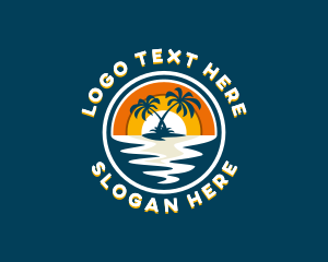 Tourism - Island Vacation Beach logo design