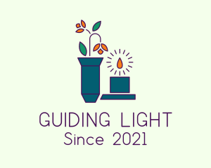 Plant Candle Decoration logo design