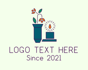 Shop - Plant Candle Decoration logo design