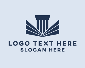 Law - Column Building Structure logo design