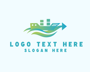 Sailing - Cargo Ship Arrow logo design