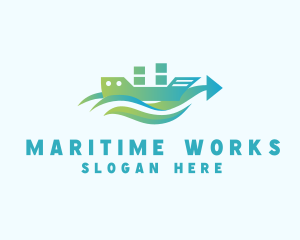 Cargo Ship Arrow logo design