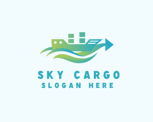 Cargo Ship Arrow logo design