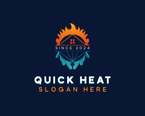 Ventilation Heating Temperature logo design