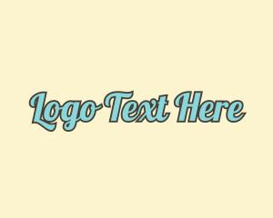 Pop - Vintage Blue Wordmark Text logo design