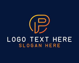 Alphabet - Modern Linear Letter P logo design