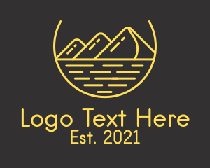 Glamping - Golden Mountain Camp logo design