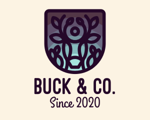 Buck - Deer Twilight Shield logo design