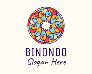 Holiday - Festive Round Stained Glass logo design