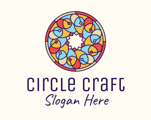 Festive Round Stained Glass logo design