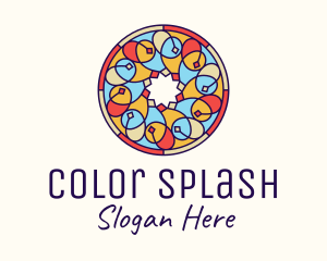 Festive Round Stained Glass logo design