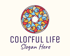 Vibrant - Festive Round Stained Glass logo design