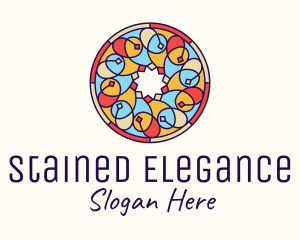 Festive Round Stained Glass logo design