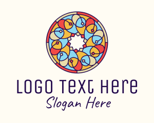 Stained Glass - Festive Round Stained Glass logo design