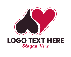 Couple - Twin Hearts Valentine logo design