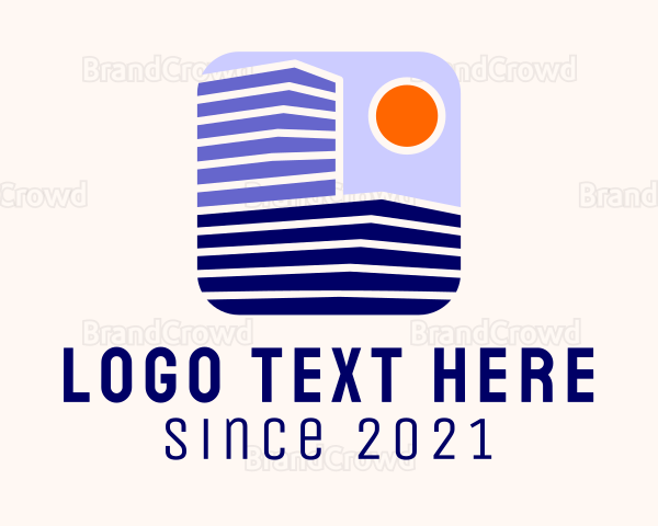 Sunset Building Contractor Logo